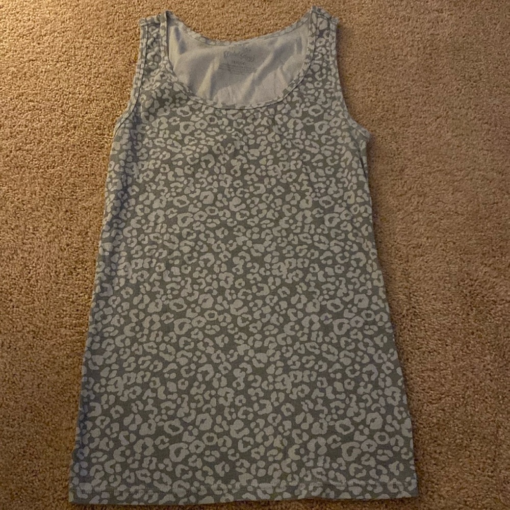 Faded glory 1X gray leopard print tank top